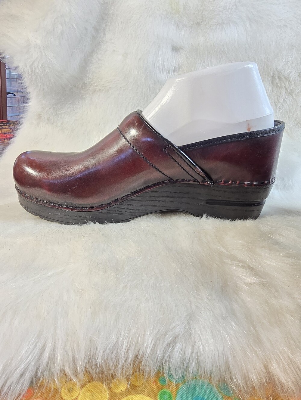 Dansko Professional Cordovan Cabrio Leather Slip-On Clogs - Picture 2 of 11